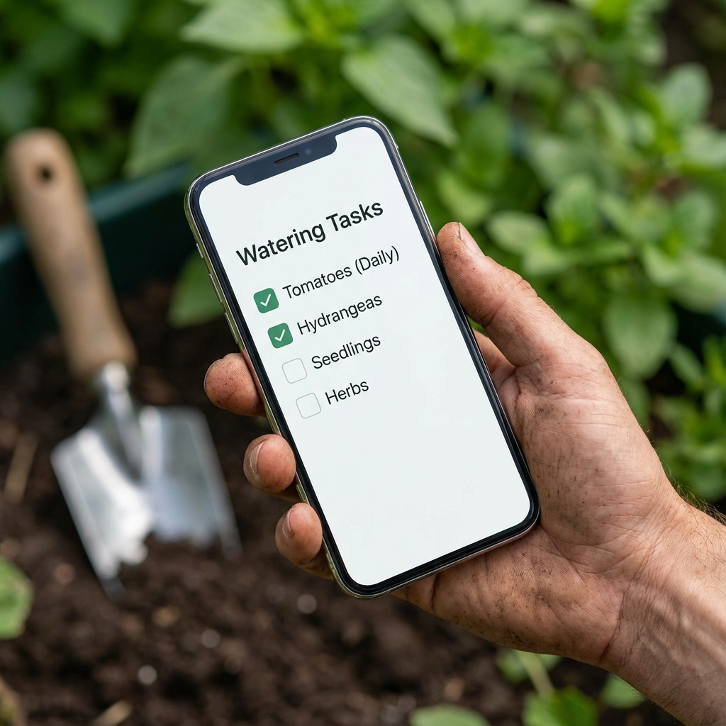 Rooftop proof (composite): 149 days, 922 watering events, less guesswork