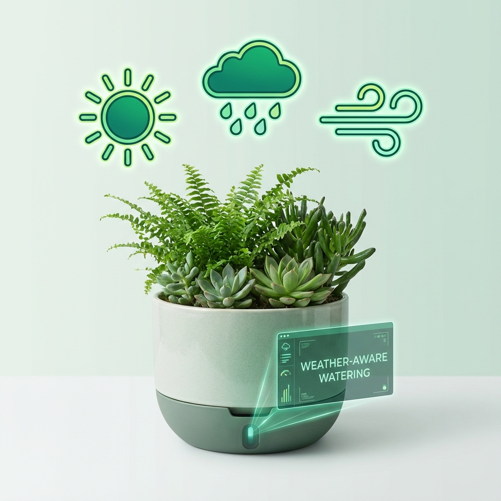 Rooftop proof (composite): 149 days, 922 watering events, less guesswork